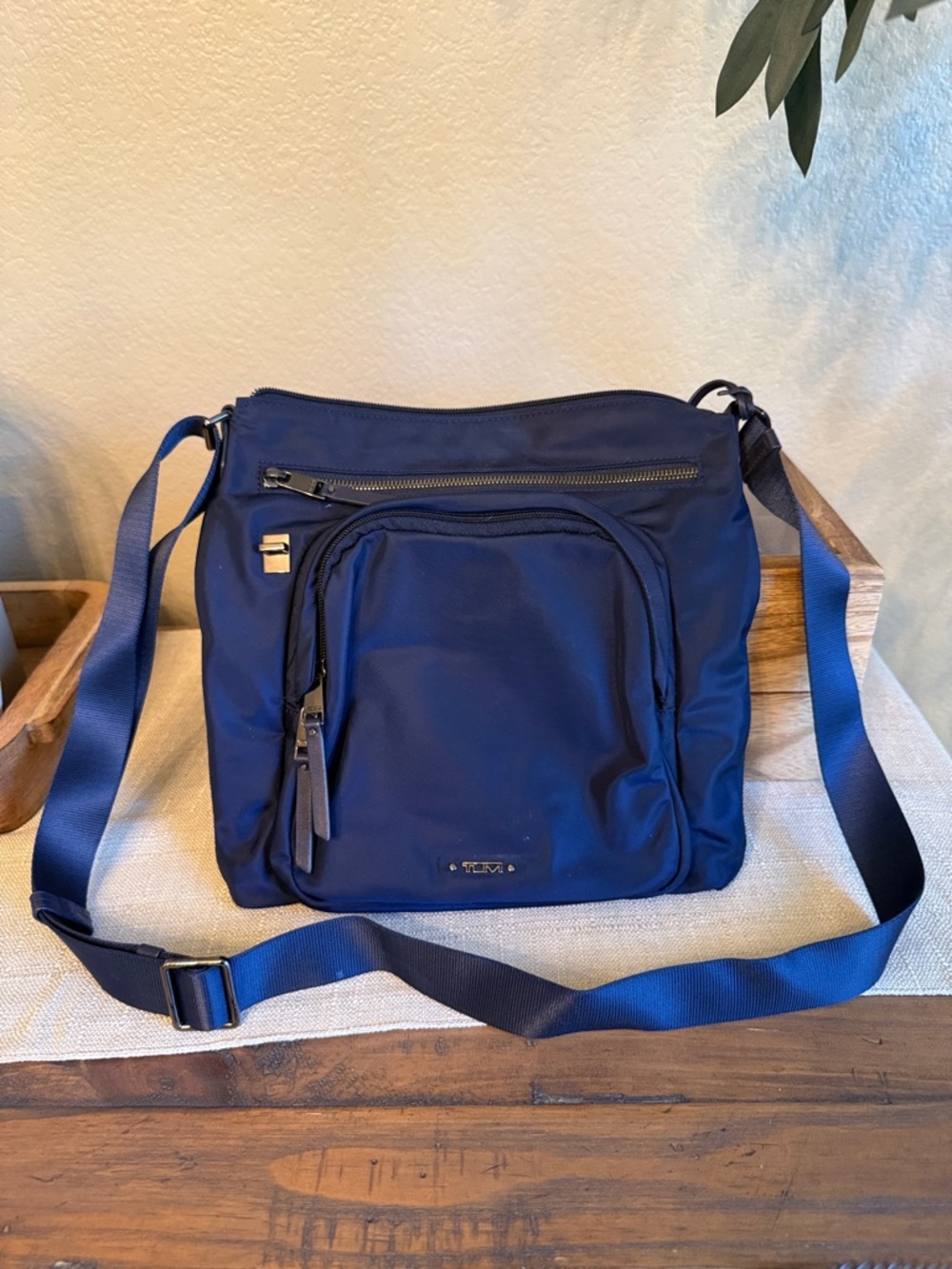 Tumi Navy Blue Messenger Crossbody Bag